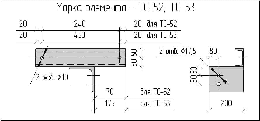 Чертеж ТС-53 (крепежный элемент)