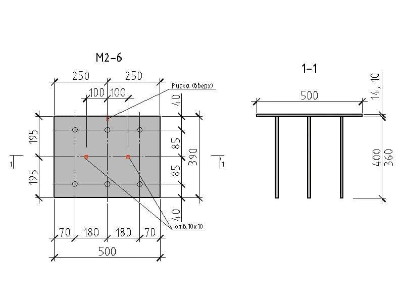 Чертеж изделия М2-6