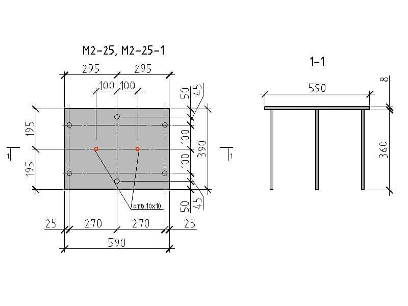 Чертеж изделия М2-25, М2-25-1