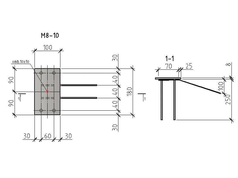 Закладные детали МН по серии 1.400.15
