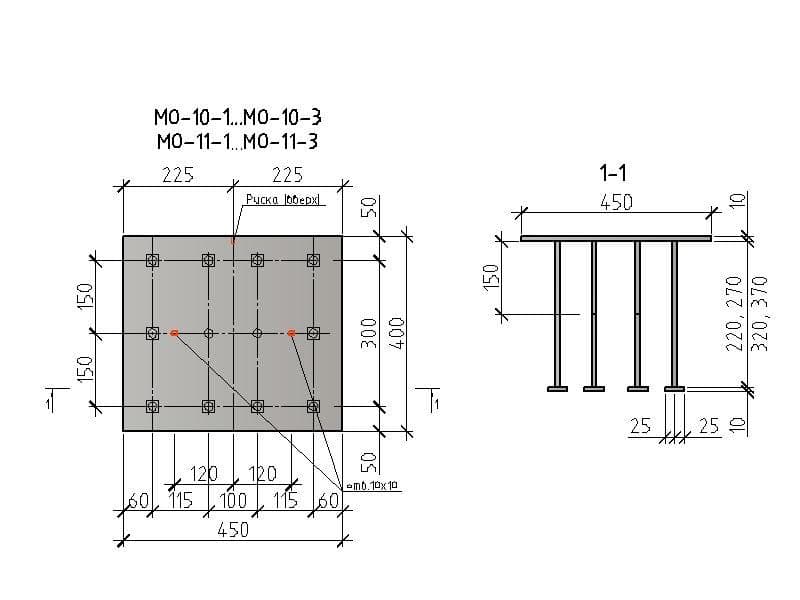 Закладные детали МН по серии 1.400.15