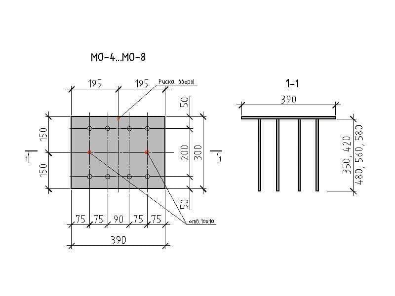 Чертеж изделия МО-4...МО-8