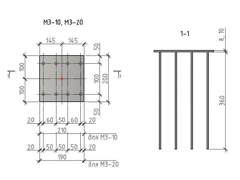 Чертеж изделия М3-10, М3-20