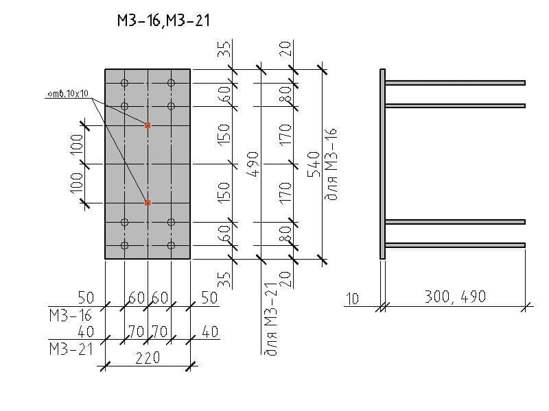 Чертеж изделия М3-16,М3-21