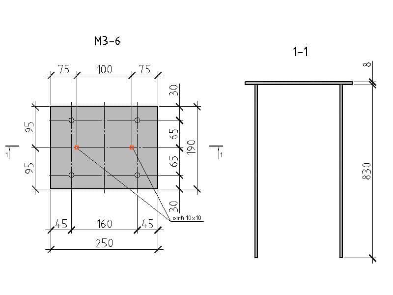 Чертеж изделия М3-6