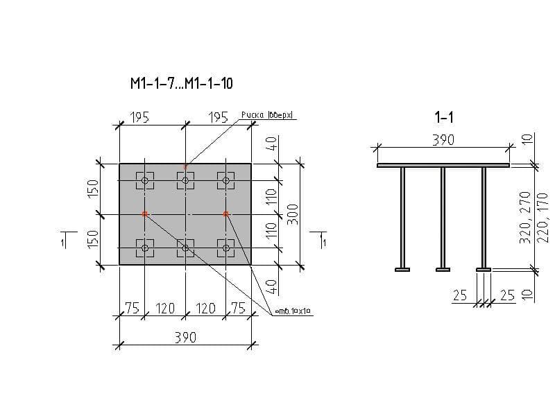 Чертеж М1-1-7...М1-1-10 Чертеж М1-1-7...М1-1-10