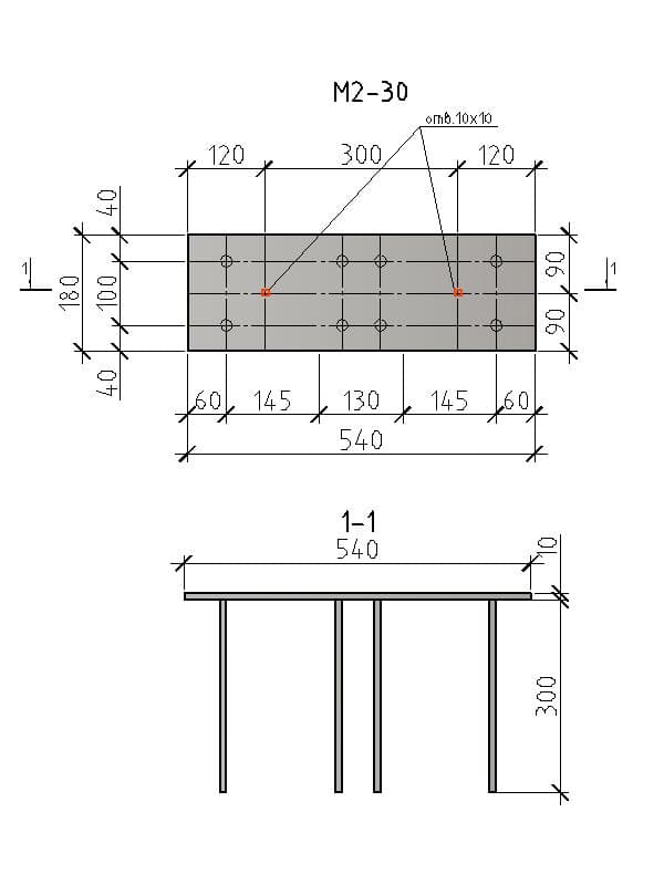 Чертеж изделия М2-30