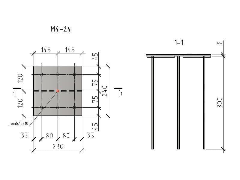 Чертеж изделия М4-24