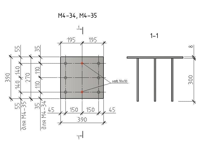Чертеж изделия М4-34, М4-35