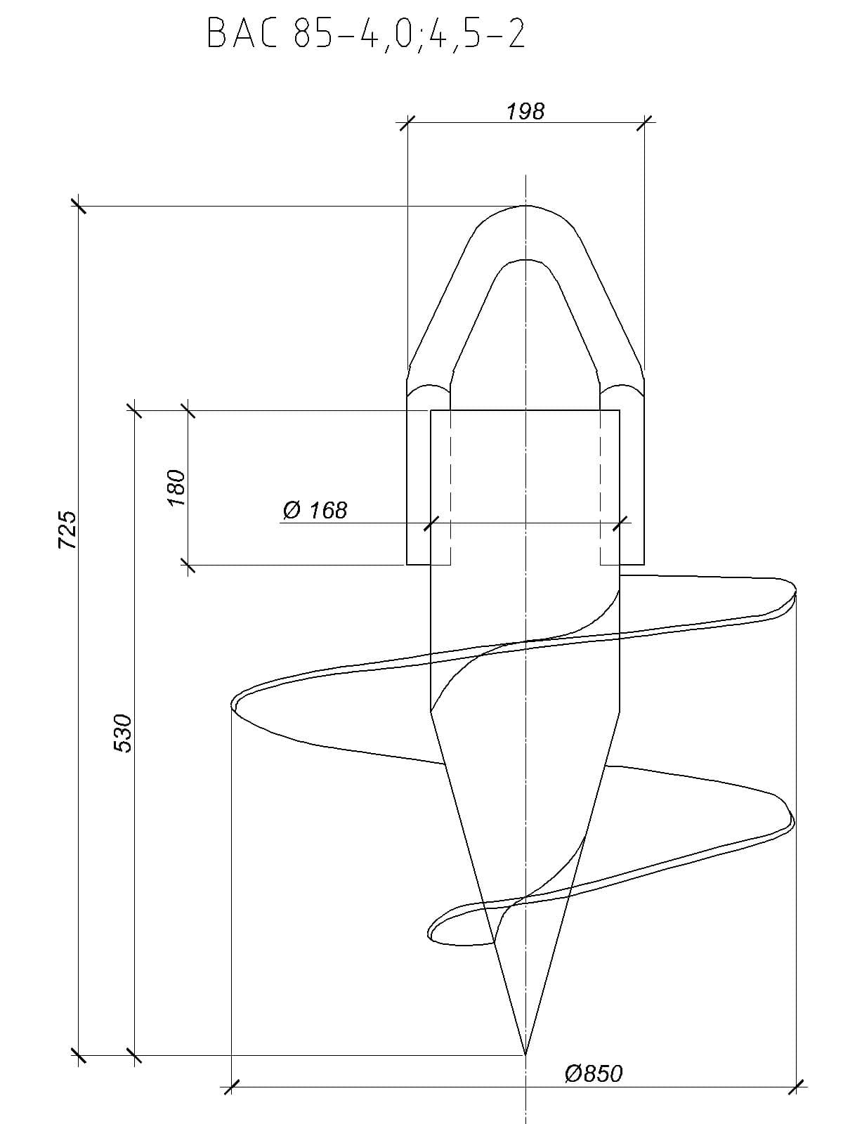 Чертеж изделия закладного ВАС 85-4,0;4,5-2 Чертеж изделия закладного ВАС 85-4,0;4,5-2