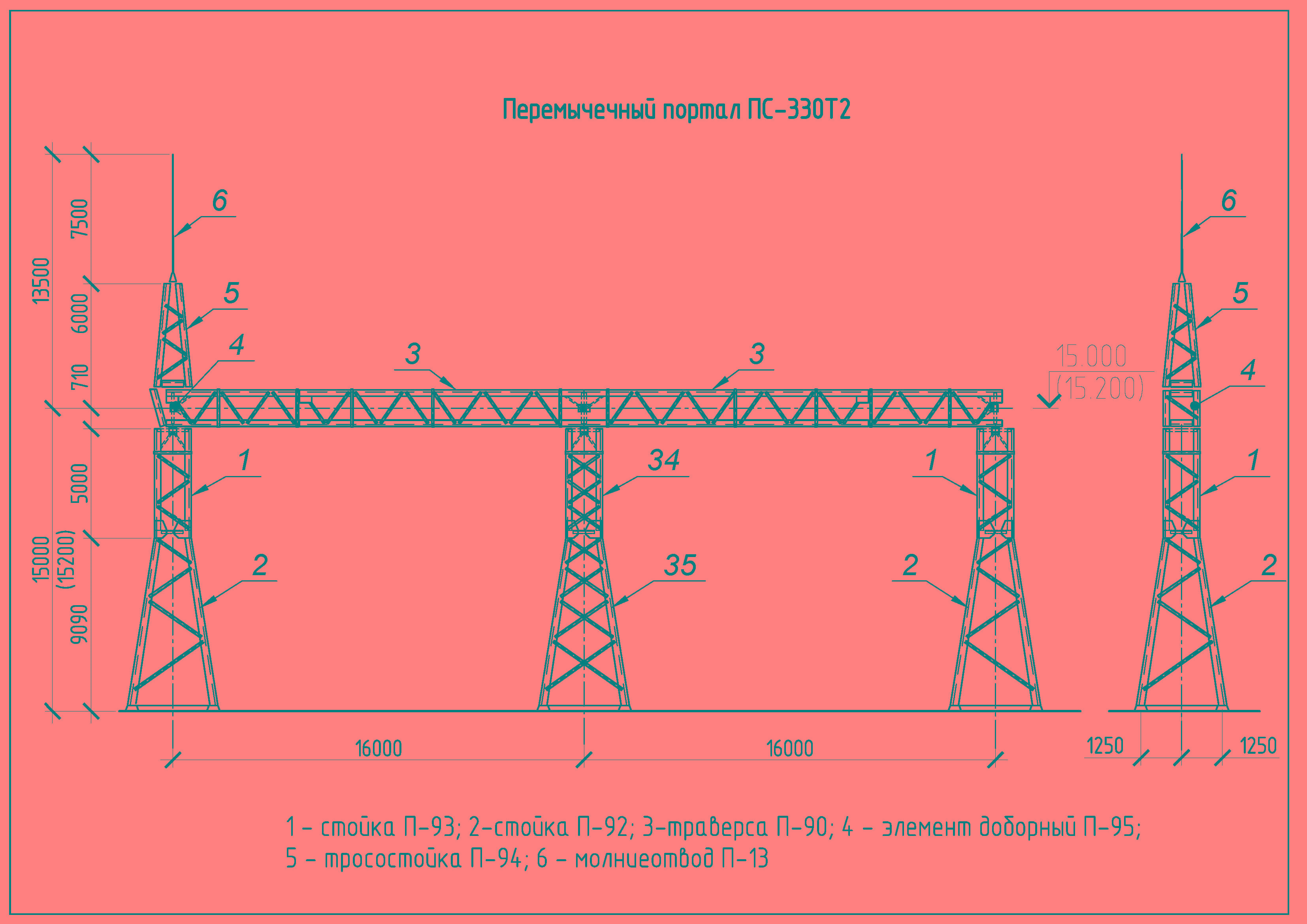 Чертеж портала 11ПС-330 Т2
