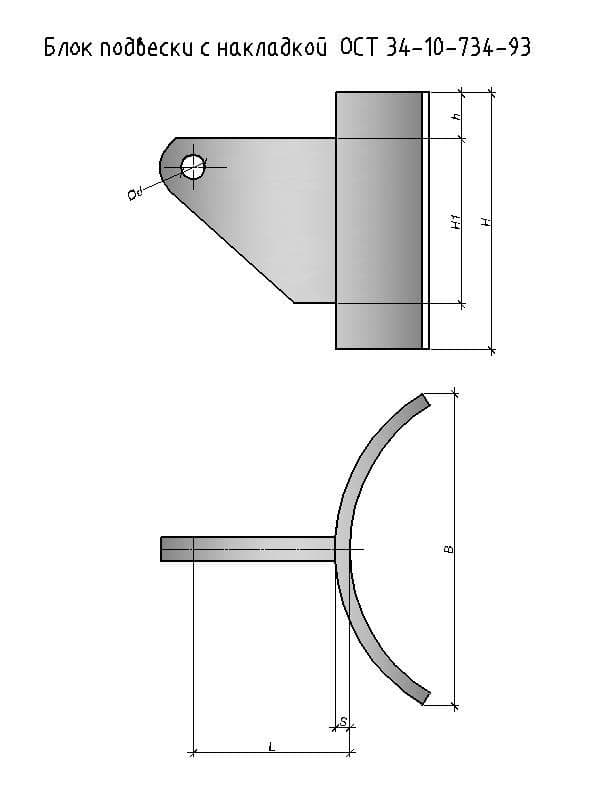 чертеж блока подвески накладной