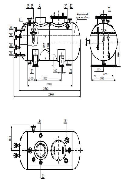 Схема бака деаэраторного