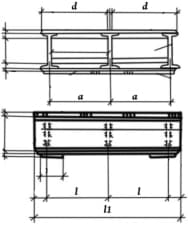 Схематический чертеж балки Д-7