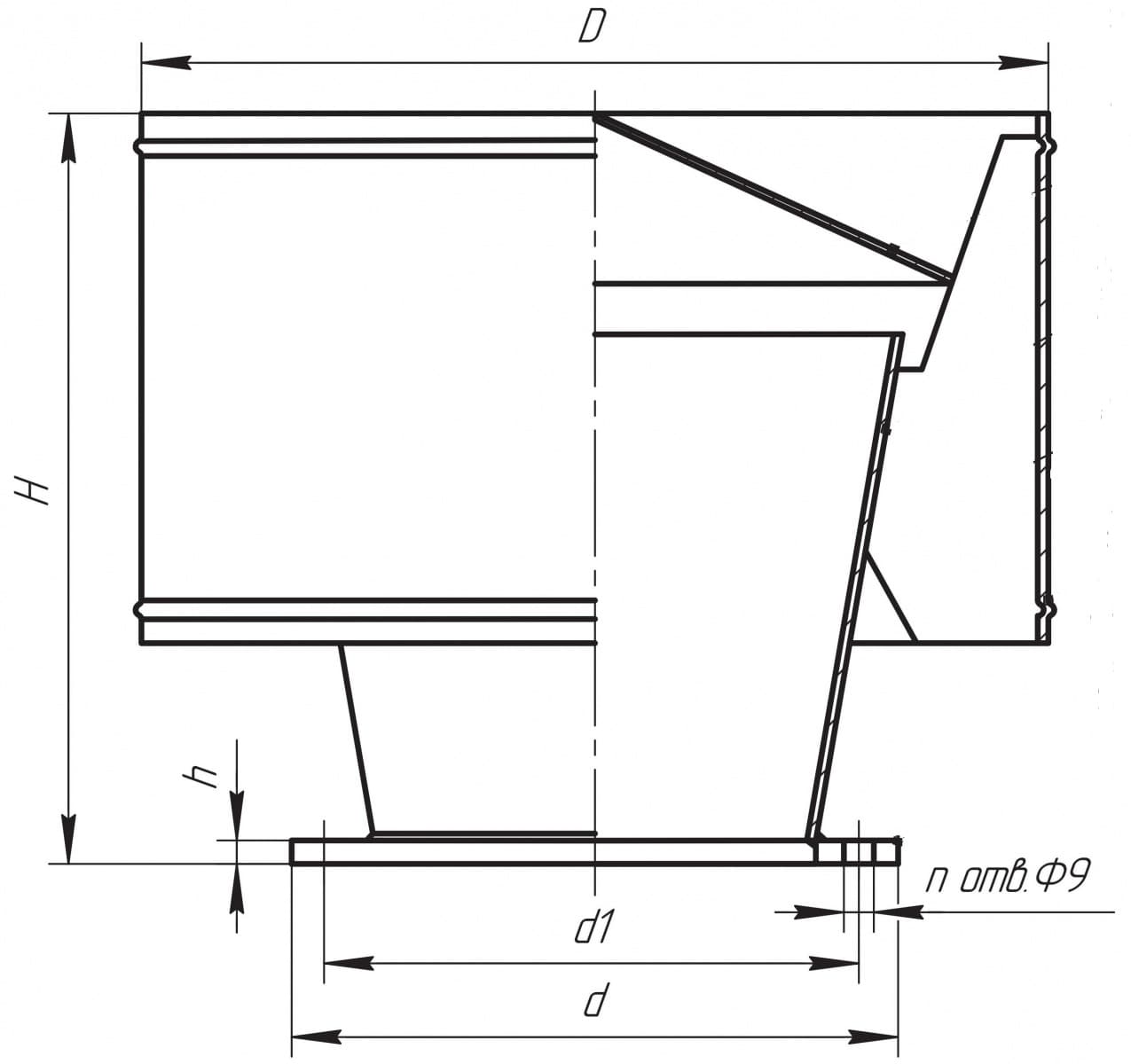 Чертеж головки вентиляционной ОСТ 5.5367-78
