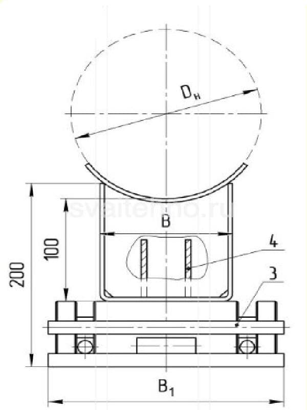 Чертеж двухкатковой опоры