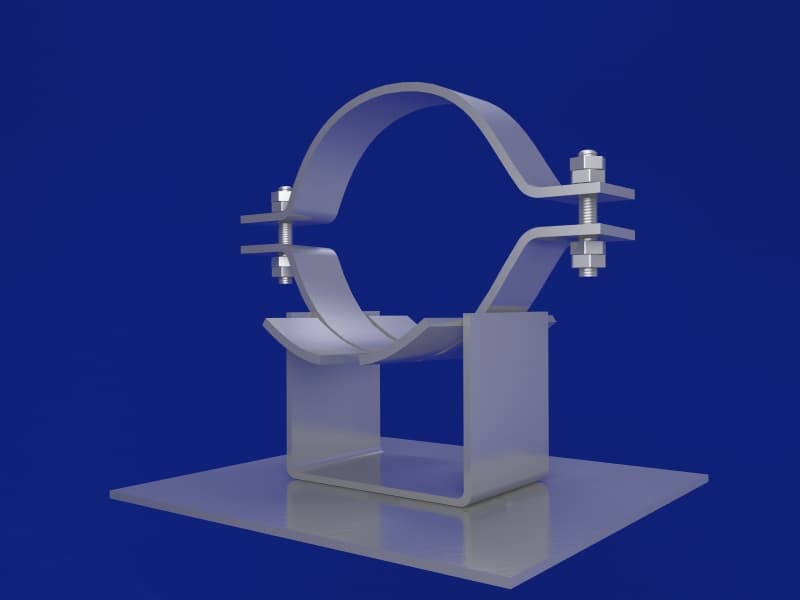 Опора недвижимая с ребром жесткости