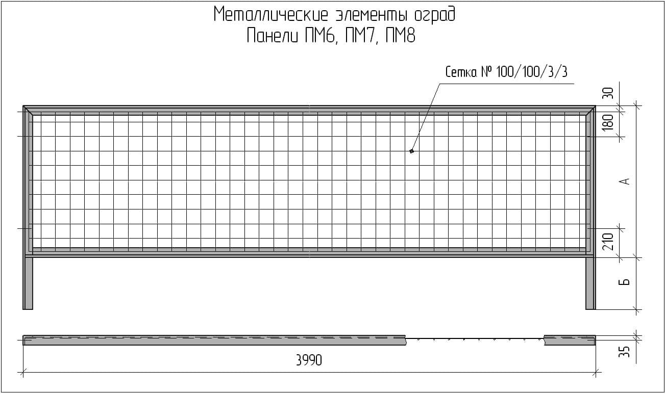 Чертеж панели ПМ6, ПМ7, ПМ8 Чертеж панели ПМ6, ПМ7, ПМ8