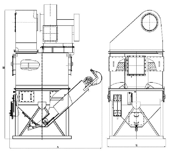 Размеры пылеуловителя ПВМ40КБ