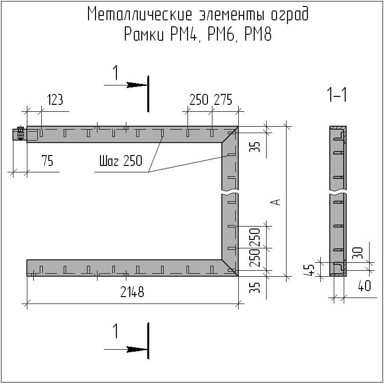 Строительная рамка чертеж