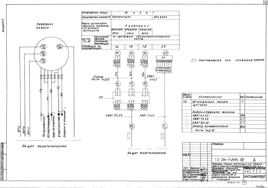 Чертеж резервуара мазута ТП 704-1-249-с-92