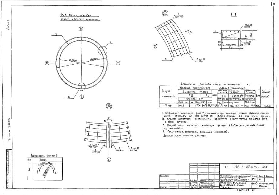 Фундамент Фм3 типовой проект 704-1-254C-92