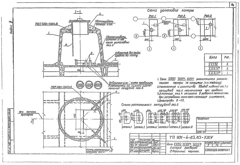Чертеж камеры приборов ТП 901-4-63-83