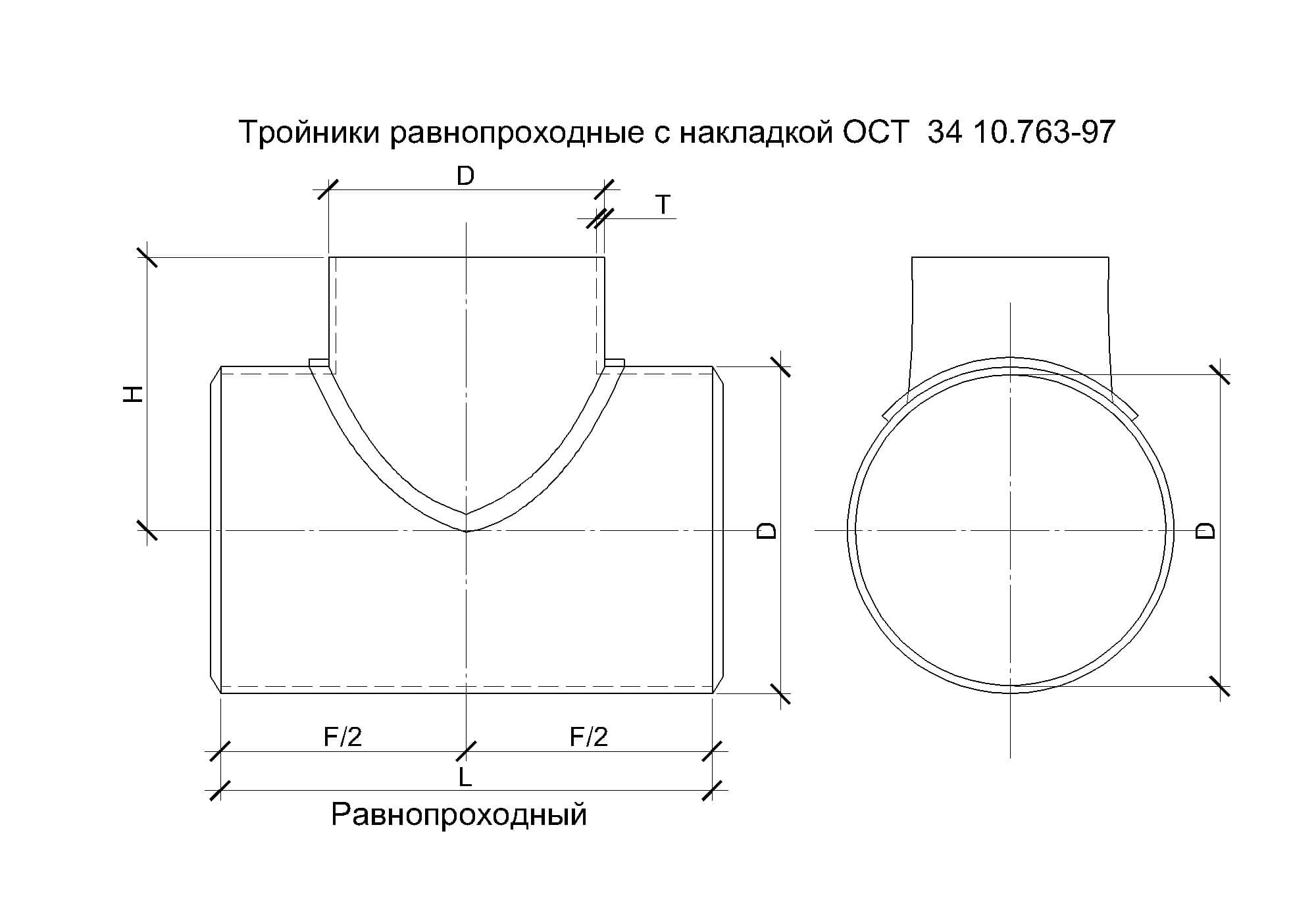 Чертеж трубы с размерами