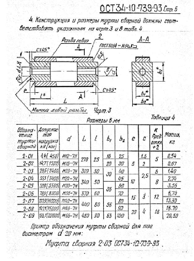 чертеж 3 тяга с муфтой