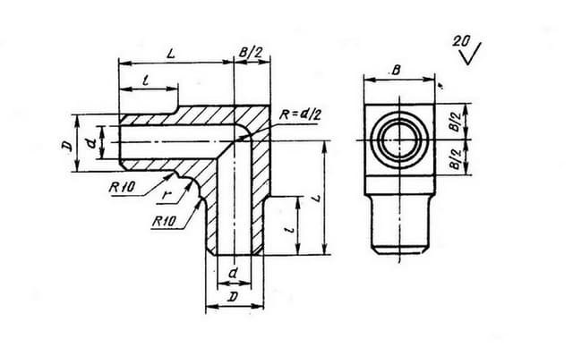 Чертеж угольника