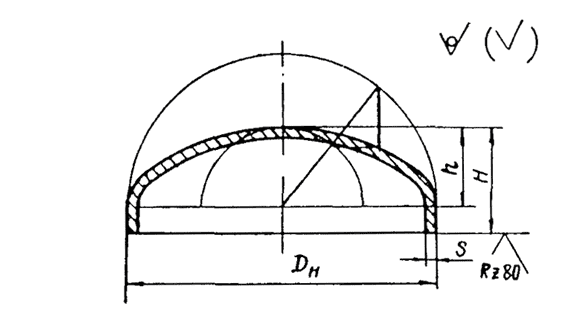 Чертеж заглушки эллиптической ОСТ