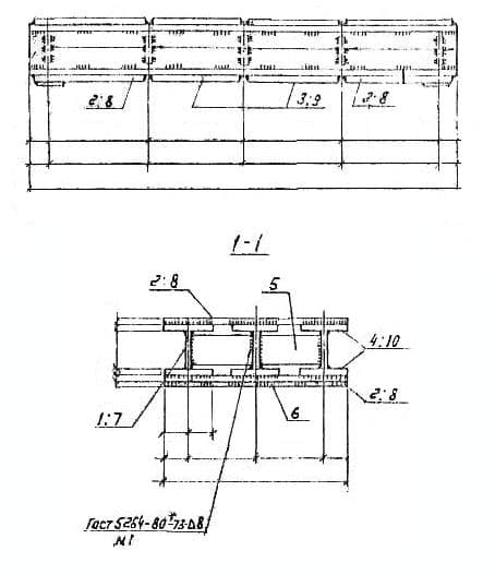 Схематический чертеж балки Д-9