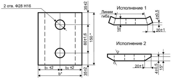 Чертеж прижимной планки для крепления крановых рельс
