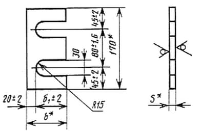 Чертеж упорной крановой планки