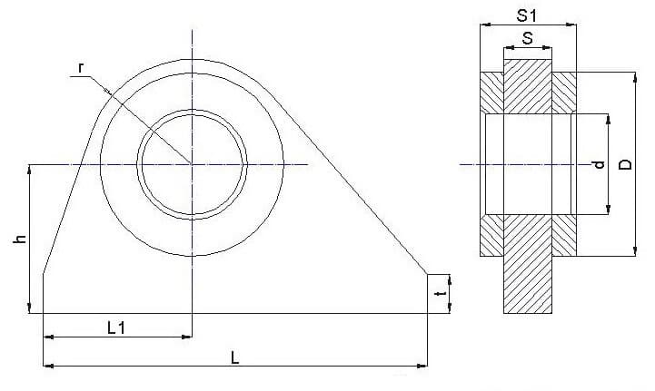 Схема обуха такелажного ОСТ5.2045-79