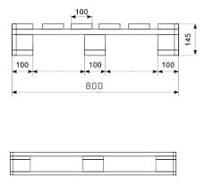 чертеж поддона 1200х80