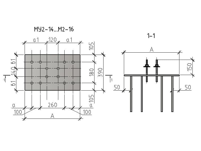 Чертеж изделия МУ 2-14... Му2-16