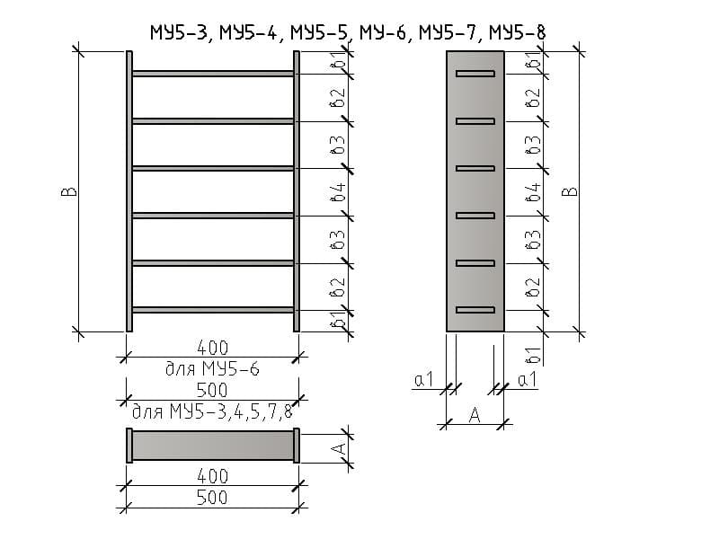 Чертеж изделия закладного МУ5-3...МУ5-8 Чертеж изделия закладного МУ5-3...МУ5-8