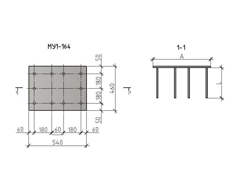 Чертеж изделия МУ 1-164 Чертеж изделия МУ 1-164