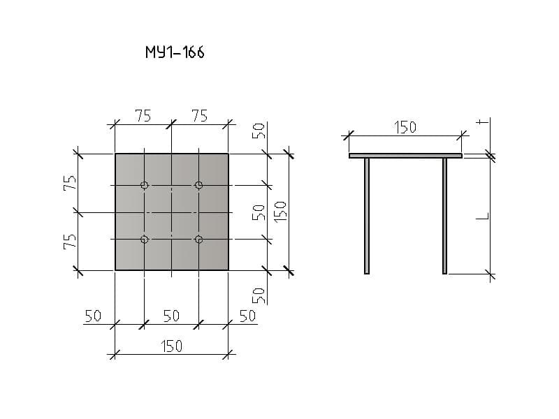 Чертеж изделия МУ 1-166
