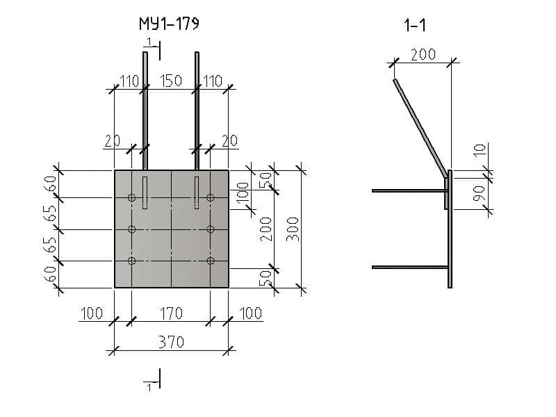 Чертеж изделия МУ 1-179 Чертеж изделия МУ 1-179