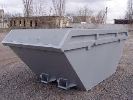 металлический бункер для твердых бытовых отходов