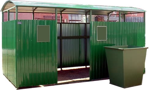 Контейнерная площадка из профнастила Контейнерная площадка из профнастила