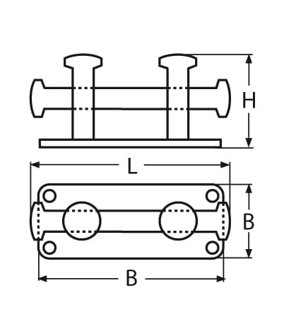 Чертеж кнехта Схема крестовых кнехтов