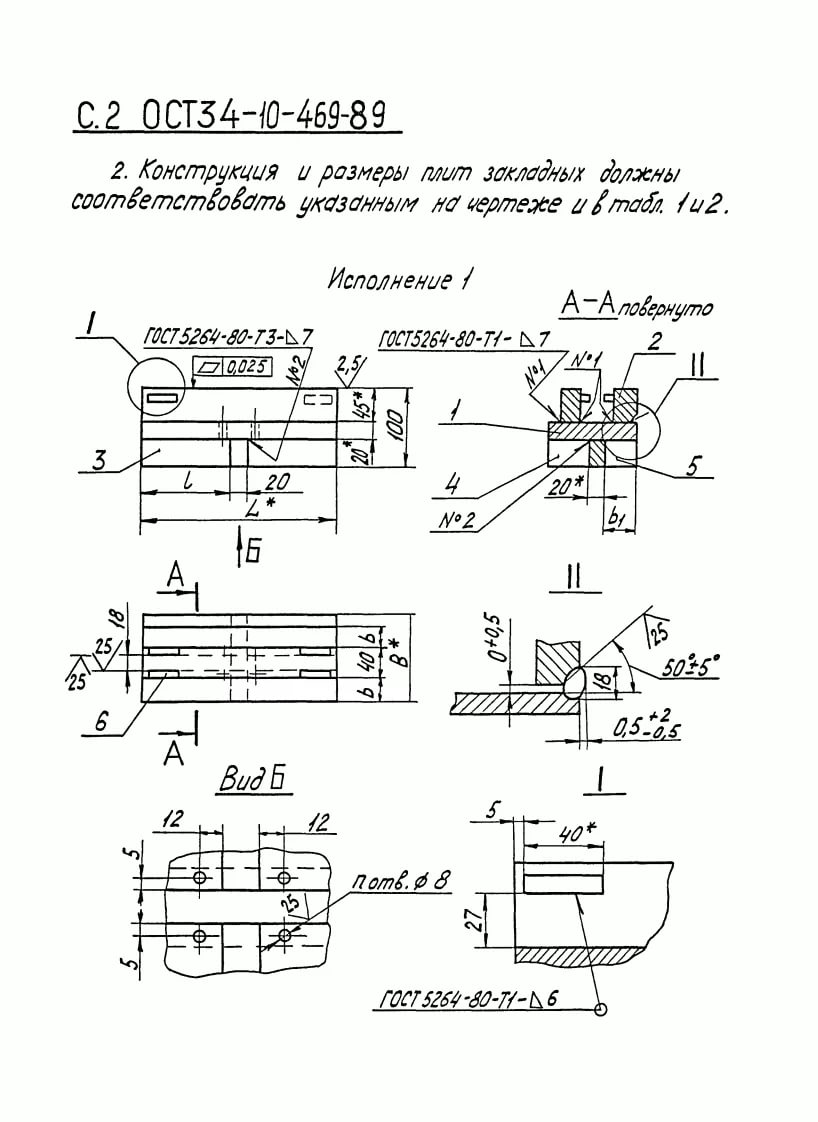 Плиты закладные ОСТ 34-10-469-89 чертежи