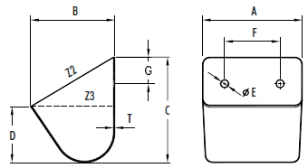 Чертеж элеваторного ковша тип С