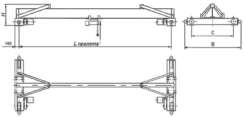 Кран балка опорная - размеры