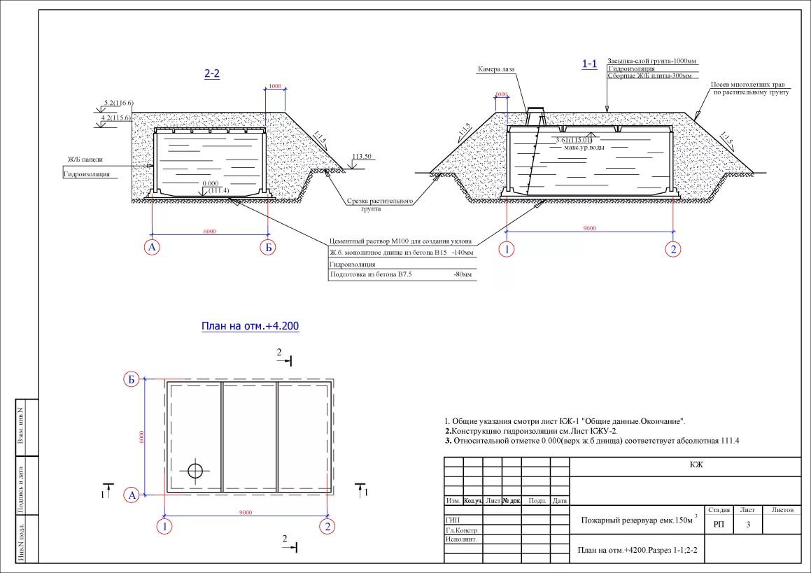 Участок запаса воды. Противопожарные емкости резервуары подземные типовой проект. Схема обваловки резервуаров. Бетонные резервуары 150 м3 чертежи. Пожарный резервуар v=150 м3.