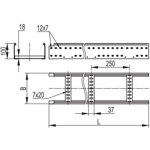 Лоток лестничный параметры по чертежу