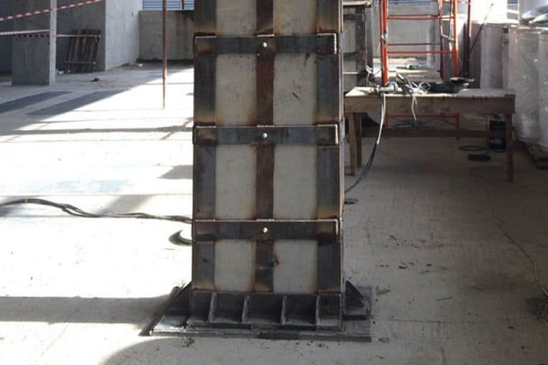 усиление жб колонн металлической обоймой ттк. усиление железобетонных колонн стальными обоймами. усиление колонны металлической обоймой. стальные обоймы колонн. металлическая обойма колонны.